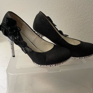 Black and silver heels